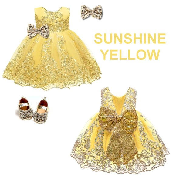 NWT Beautiful Sparkling Sequin Bow Baby Dress Christmas Flower Girl Page… - Picture 14 of 16